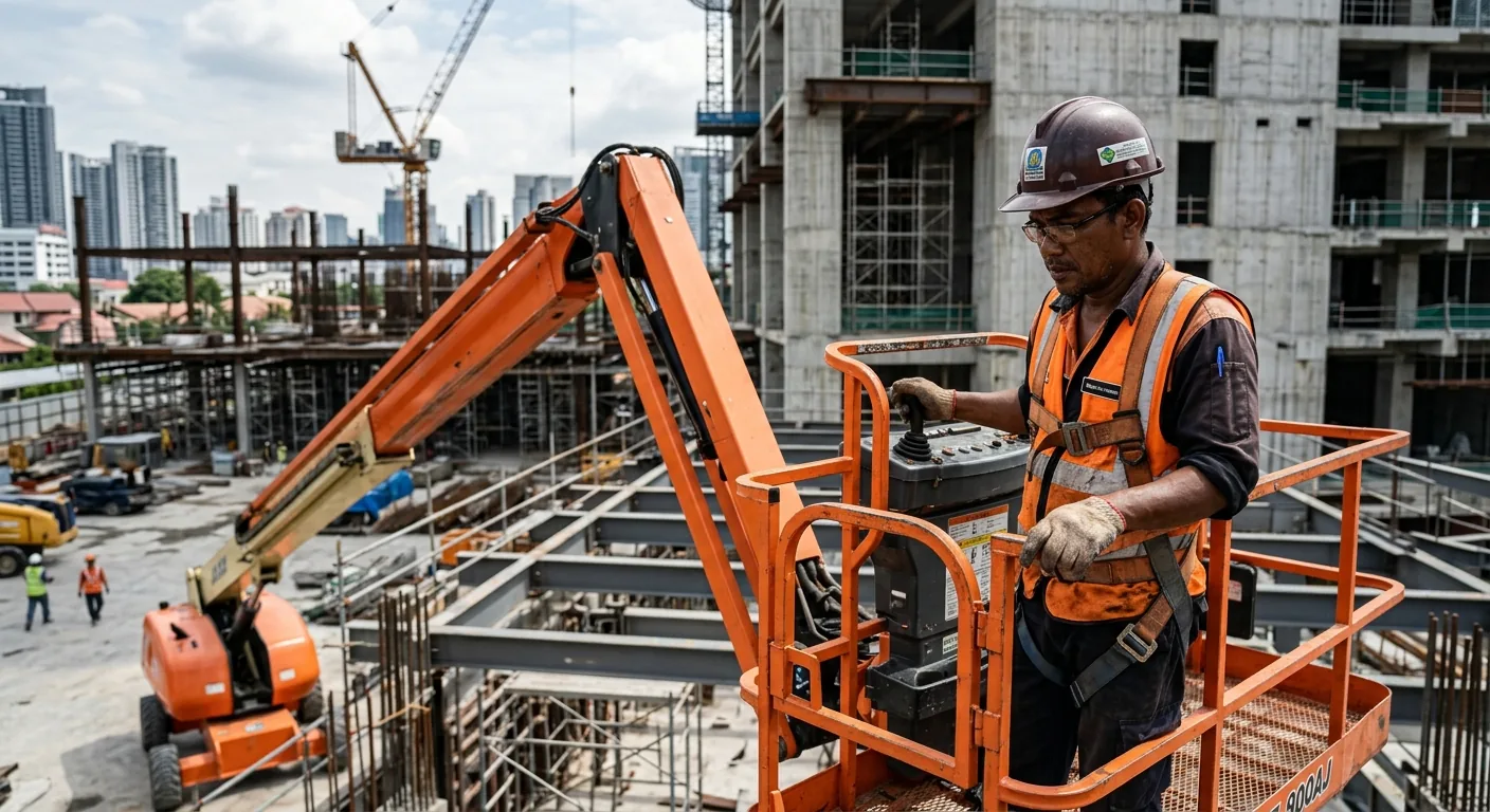 Boom Lift Artikulasi - kerja ketinggian di tapak projek