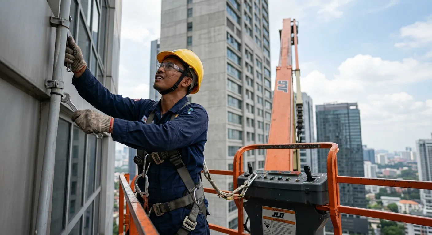 Boom Lift Teleskopik - kerja ketinggian di tapak projek